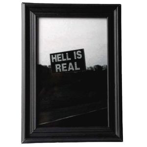 Hell Is Real road sign frame photo print horror punk rock occult satanic metal